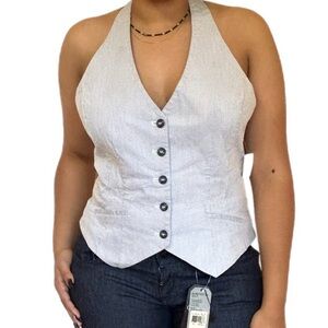 👠H&M PRINT STRIPE VEST…Sz 14 NWOT…